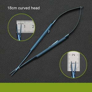 1 pièce Porte-aiguilles Castroviejo avec verrouillage, pointe droite et courbée, pince à clipser, outils pour paupières en titane, outils de précision en titane - Product Image 3