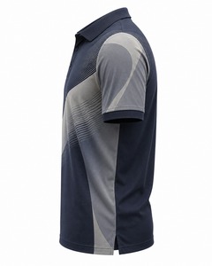 Polo Deportivo de Manga Corta para Hombre, Diseño Geométrico con Bloques de Color, Secado Rápido, Tejido de Poliéster, Corte Regular - Product Image 4