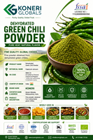 Poudre de piment vert de haute qualité, séchée par atomisation, qualité alimentaire, ingrédient naturel pour l'industrie des boissons, des aliments et de l'assaisonnement, KONERI GLOBALS