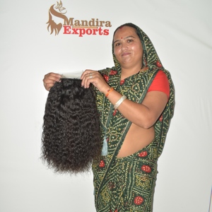 100% Raw Virgin Indian Temple Remy <b>Human</b> Hair Natural Black Curly Fusion <b>Wig</b> & Wave/Curl Extensions - Product Image 4