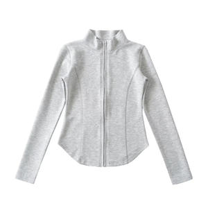 Veste à capuche de sport pour femme, automne, avec logo personnalisé, couleur unie, fermeture éclair intégrale, coupe ample, pour course en extérieur, anti-rétrécissement, motif imprimé - Product Image 5