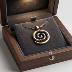 Pendentif spirale classique pour femme Divyoro avec placage argent oxydé en laiton - Product Image 3