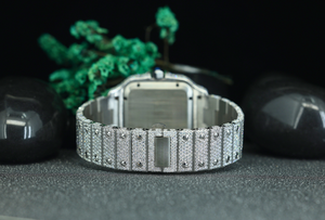 Luxury Iced Out <b>Square</b> <b>Men</b>’s Quartz <b>Watch</b> | Stainless Steel Hip Hop Diamond Bust Down Wristwatch Wholesale - Product Image 6