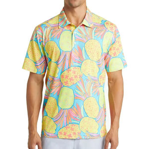 Vêtements de golf vintage géométriques écologiques de conception OEM, performance de luxe, haute qualité pour impression numérique sur chemises de golf pour hommes - Product Image 4