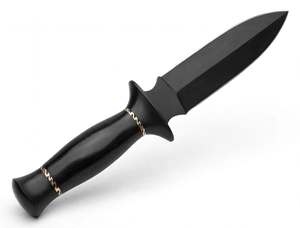 Custom Handcrafted Matte Black Steel Spear-Point <b>Craft</b> <b>Tool</b> with Ebony Wood & Brass Filework Handle - Product Image 3