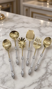 Ensemble de cuillères et fourchettes à salade en bois naturel pour saladiers, cuisine, table à manger, restaurant et usage domestique - Product Image 5