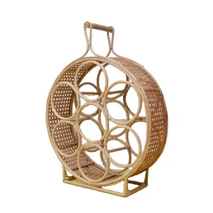 Exotic design eco-friendly handmade rattan wine rack for home hotel and restaurant