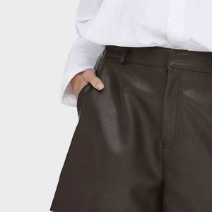 Shorts de Cuero Genuino de Alta Calidad para Mujer, Nueva Llegada, Ropa de Moda para Exteriores, Shorts de Cuero de Color Sólido para Mujer - Product Image 5
