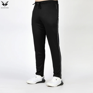 Men's Black Sweatpants With Side Stripe Elastic Waist Drawstring Casual <b>Joggers</b>, Top Quality Product Gym Fitness Wear Trousers - Product Image 2