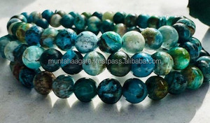 กำไลลูกปัดคริสตัลคริสโซโคลลาสำหรับผู้หญิงและผู้ชายสไตล์ฮวงจุ้ยยืดหยุ่นและปรับได้เพื่อบรรเทาความเมื่อยล้า - Product Image 2