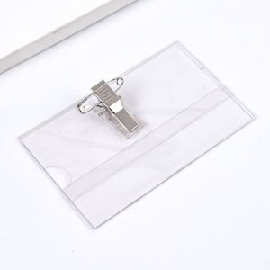 Name Badge <b>Pin</b> Style Holders Name Tags with <b>Pins</b> Clear Plastic ID Tag Holder Horizontal ID Card Holder - Product Image 5