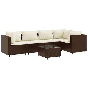Set da Giardino in Rattan PE Marrone con 6 Pezzi Regolabili, Set Lounge da Patio - Product Image 2