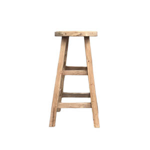 Taburete de Bar de Madera de Olmo Reciclada, Estilo Rústico Clásico Retro Vintage para Cocina Exterior - Product Image 2