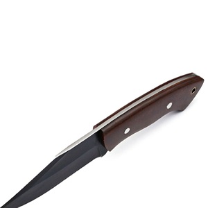 Cuchillo de Caza de Hoja Fija Hecho a Mano de Acero Inoxidable con Acabado Negro y Mango de Madera, OEM Disponible para Camping y Bushcraft - Product Image 2