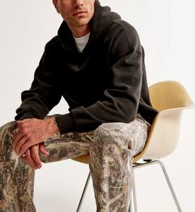 Sweat à capuche décontracté en coton noir pour homme - Product Image 4