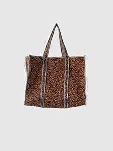 Bolso de mano de lona con estampado de leopardo, diseño abierto para ir de compras, estilo de moda para todas las estaciones - Product Image 1