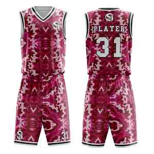 Custom OEM Sublimation Printed 100% Polyester Basketball Team Sports Uniform Set Men Training Breathable Mesh Basketball Uniform - Product Image 6