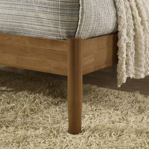 Letto con Piattaforma Imbottita Vichy Queen in Serie Legno di Gomma Noce Chiaro - Product Image 3