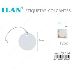Etiquetas Colgantes Redondas Ilan de 5cm con Cordón, Paquete de 12 para Etiquetas de Ropa - Product Image 3