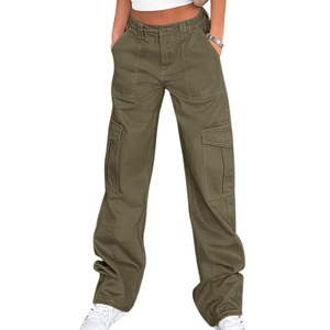 Pantalon de jogging cargo baggy taille haute personnalisé avec logo, grande taille, pour hommes et femmes, taille élastique, devant plat, délavé, idéal pour l'été - Product Image 1