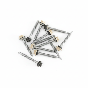 Vis autoperceuse à tête plate PDC Modèle 12 avec rondelle EPDM collée, en acier au carbone classe 4.8 6.8, chromée, zinguée/galvanisée, à filetage grossier - Product Image 4