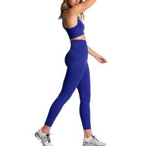 Conjunto de Yoga Premium sin Costuras de 2 Piezas, Ropa Deportiva, Leggings de Cintura Alta con Control de Abdomen, Sujetador Deportivo, Ropa de Gimnasio OEM/ODM - Product Image 3