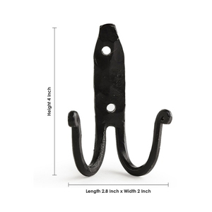 Rustic Metal Wall <b>Hook</b> 2 <b>Hooks</b> Heavy-Duty For Clothing Storage Installation With Drill Handmade Wall <b>Hooks</b> - Product Image 5