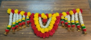 Modern Plastic Floral Garland New Year Decor with Red Yellow <b>White</b> Flowers and Tassels for Home Entryway <b>Hanging</b> - Product Image 2