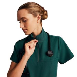 Exfoliantes médicos de atención médica para mujeres de alta calidad, diseños de exfoliación de enfermería personalizados, conjuntos de enfermera de Spandex de rayón tejido a la moda - Product Image 5