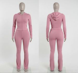 Wholesale Custom Logo Women and Kids Matching Yoga Fitness Set Hooded Zip Jacket High Waist <b>Flare</b> <b>Leggings</b> Activewear Tracksuit - Product Image 4