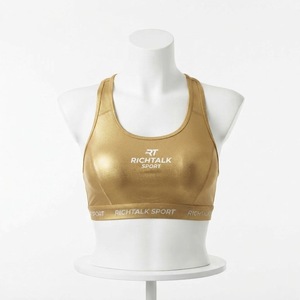 RICHTALK SPORT Women's <b>Yellow</b> Racerback Sports <b>Bra</b> Scoop Neck Medium Support Breathable Fitness Top Solid Color - Product Image 3