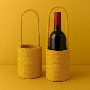 Handwoven Bamboo Wine <b>Box</b> Holder | Eco-Friendly Party Wine Bottle Carrier | <b>Empty</b> Wine Holder - Product Image 5