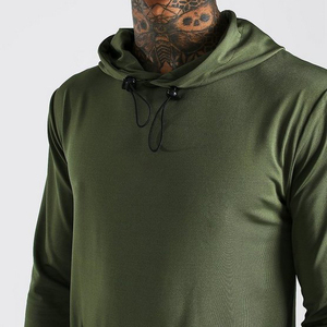 Men's Light Blue Hooded Tracksuit Full Length Sweatshirt Jogger <b>Set</b> Solid Color Casual Spring Wear 100% Cotton Breathable - Product Image 3