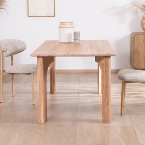 Mesa de comedor Vandana Ivory Edge de 180 cm, diseño escandinavo Alba en acacia maciza blanqueada - Product Image 4