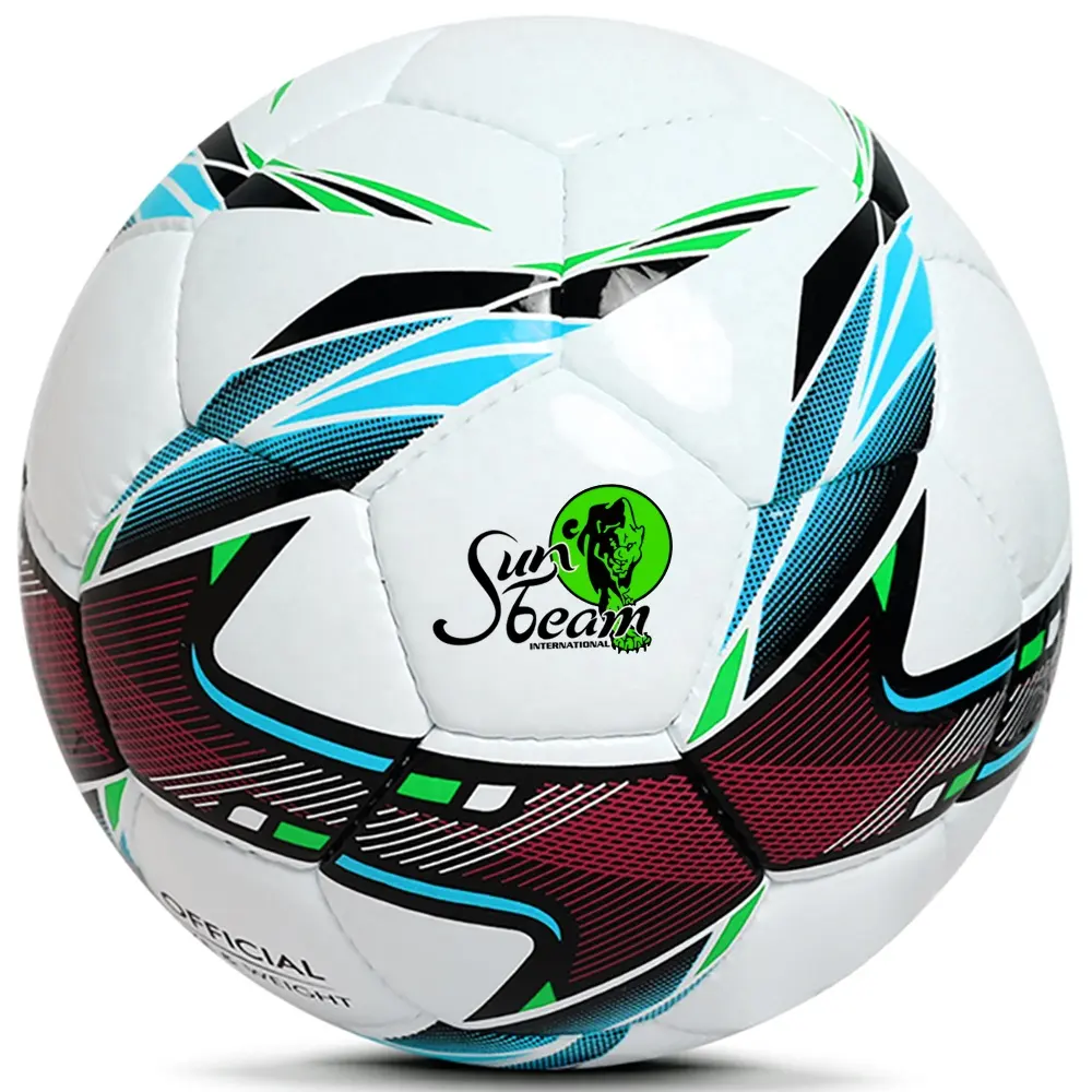 पूर्ण कस्टम आधिकारिक आकार 5 फ़ुटबॉल आपके लोगो के साथ क्लब प्रशिक्षण के लिए 12 पैनल उच्च गुणवत्ता वाली फ़ुटबॉल बॉल