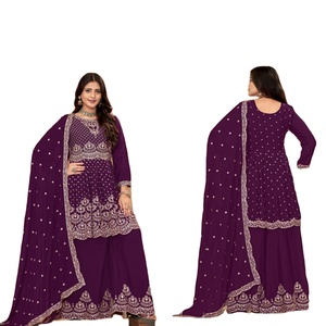 สินค้ามาใหม่ ชุดสلوارกะมีซลายเอเวอร์กรีน ดีไซน์แบบชาติพันธุ์ งานปักอินเดียสวยงาม ผ้าชีนอนสำหรับผู้หญิง ลดราคา ผู้จัดจำหน่ายในประเทศ - Product Image 1