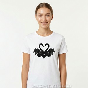 T-shirt personnalisé pour femme, motif cœur pixelisé, en coton rouge, haute qualité, style rétro, manches courtes, fabricant en gros - Product Image 4