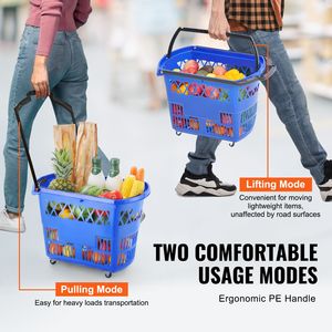 Set di 6 Cesti per la Spesa in Plastica da 39L con Ruote e Manici, Grandi e Portatili, Personalizzabili, con Fonte di Alimentazione - Product Image 4