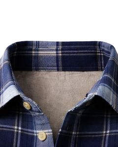 Camisa Casual Personalizada a Cuadros Azul Marino y Blanco para Hombre, Corte Entallado, Manga Larga, Botones, Algodón, Elegante, Calidad Premium, a la Moda - Product Image 5