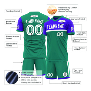 Conjunto de Uniforme de Fútbol Vintage de Alta Calidad para Adultos, Personalizado, de Manga Corta, Transpirable, de Secado Rápido - Product Image 3