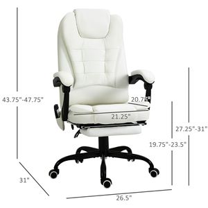 Sedia da ufficio girevole con poggiatesta regolabile e supporto lombare con massaggio vibrante per il massimo comfort (Legno) - Product Image 3