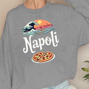 Sudaderas de mujer diseño Napoli Wave y pizza - Product Image 2