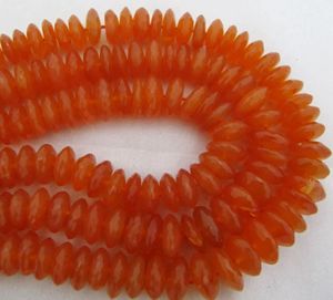 Perles de cornaline naturelle, taille allemande, facettées en rondelles, 8 à 12 mm, brin de 8 pouces de long - Product Image 1