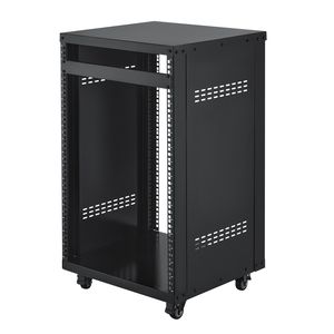 ตู้เซิร์ฟเวอร์แบบมีล้อล็อคได้ 16U รับน้ำหนักได้สูงสุด 200 ปอนด์ โครงแบบเปิดสำหรับแร็ค AV สำหรับสตูดิโอบันทึกเสียงที่บ้าน ตู้เน็ตเวิร์ก - Product Image 1