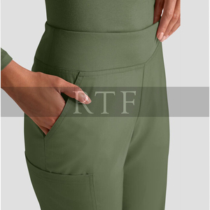 Pantalon de yoga pour femme à 4 poches avec ceinture en tricot, en nylon/coton, respirant et écologique, longueur intégrale, par RAW to FINE - Product Image 2
