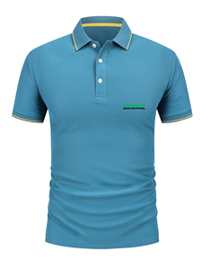Camisa Polo Verde Piqué para Hombre de Abbas Industries, Manga Corta, Logotipo Bordado, Informal, Transpirable, de Algodón, con Cuello Camisero - Product Image 2