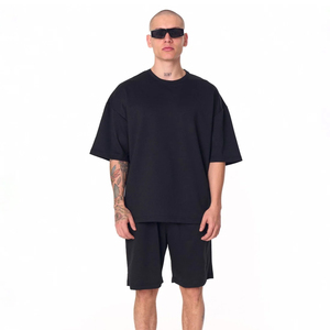 ชุดวิ่งฤดูร้อนฮิปฮอปผู้ชาย 2 ชิ้น ขายส่ง เสื้อยืดผ้าถักแห้งเร็ว สีพื้น บริการ OEM รับทำโลโก้ตามสั่ง - Product Image 5