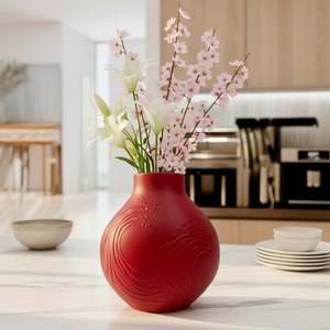 แจกันพอร์ซเลนลายคลื่นสุดหรู ผิวด้าน ตกแต่งโต๊ะ ขนาด 8-16 นิ้ว - Product Image 5