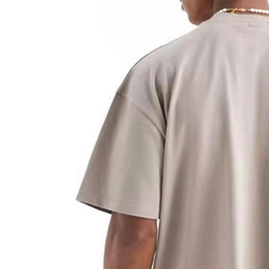 High Quality 100% Cotton Men's Formal Loose Fit <b>T</b>-<b>Shirt</b> Letter <b>Silk</b> Screen Printed Embroidery 230g Fabric Custom Brand - Product Image 3