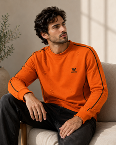 เสื้อสเวตเชิ้ตคอกลมสีส้มสำหรับผู้ชาย Warpro ทรงปกติ ผ้าถัก สวมใส่สบายๆ สำหรับฤดูใบไม้ร่วง - Product Image 4